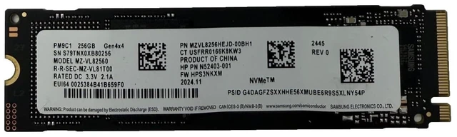 Main image of Oemgenuine OEM Samsun 256GB M.2 PCI-e NVME SSD GEN 4X4 Internal Solid State Drive 2280 Form Factor M Key