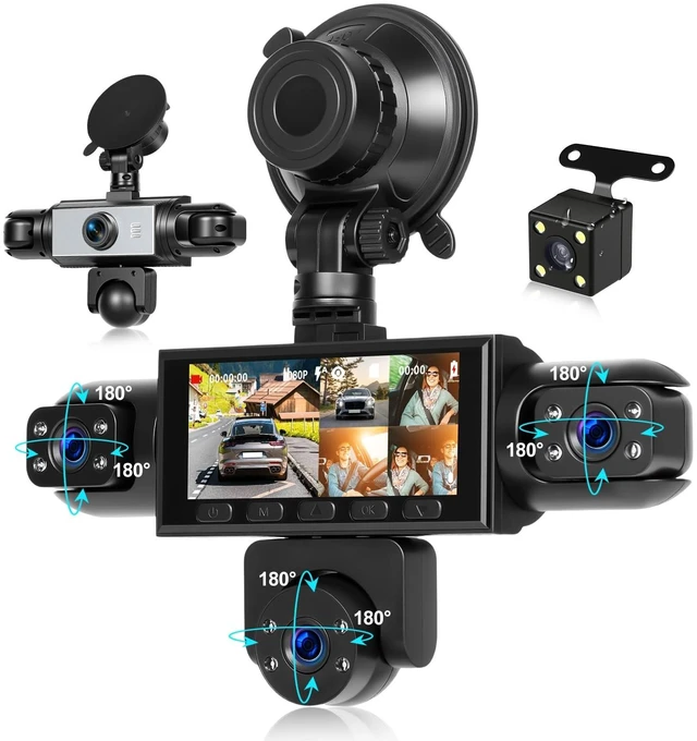 Main image of 5-Lens Dash Cam for car 360Wide Angle 3.16 Inch 1080P Dash Camera with Loop Recording Reversing Assistant 24-H Monitoring Easy Installation