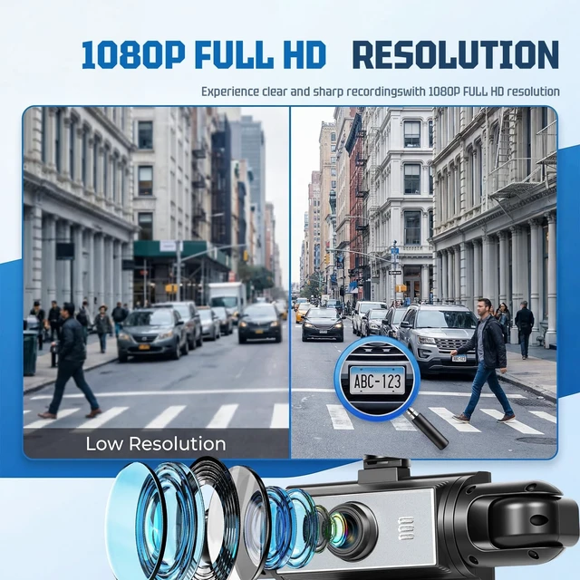 Alt view image 4 of 5 - 5-Lens Dash Cam for car 360Wide Angle 3.16 Inch 1080P Dash Camera with Loop Recording Reversing Assistant 24-H Monitoring Easy Installation