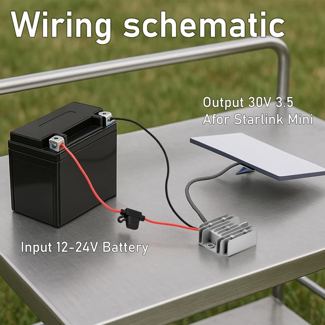 Alt view image 2 of 5 - Starlink Mini 12V Adapter DC Step Up Converter Starlink Mini Power Cord 12V/24V to 30V 3.5A Starlink Mini Power Supply Boost Conversion with Fuse