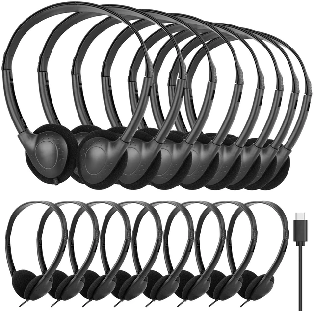 Main image of MENGLALA 100 Pack USB C Headphones Bulk for Classroom Kids School Wired