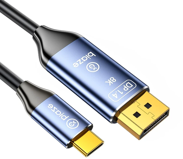 Main image of biaze USB C to DisplayPort 1.4 Cable 8K@60Hz 4K@240Hz, Unidirectional Thunderbolt 4/3 to DisplayPort Cord USB C to DP Cable 32.4Gbps for iPhone 15/16 Galaxy Laptop MacBook Pro/Air Monitor(3.3ft)