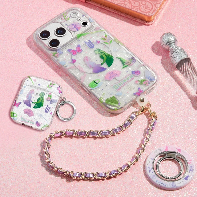 Alt view image 2 of 5 - VELVET CAVIAR for AirPods 5 / AirPods 4 Case (2026/2024) - Cute Protective Hard Cover with Keychain - Wicked for Good Glitter
