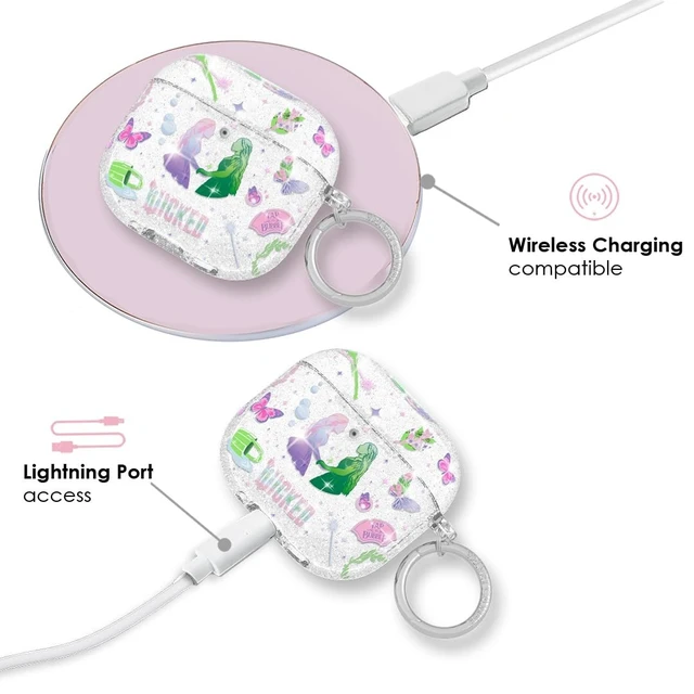 Alt view image 4 of 5 - VELVET CAVIAR for AirPods 5 / AirPods 4 Case (2026/2024) - Cute Protective Hard Cover with Keychain - Wicked for Good Glitter