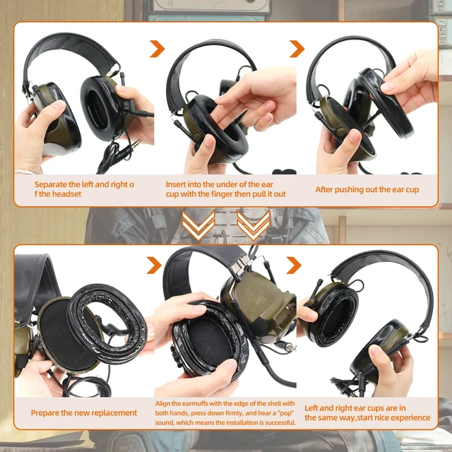 Alt view image 5 of 5 - COMBATGEAR Gel Earpads Compatible with Comtac Headsets Tactical Headsets,Gel Seal for Comta Ear Protection