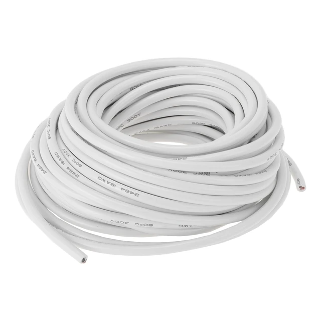 Main image of HEROFFIX Electrical Ground Wire Automotive Power Wire 49FT White TC 1 Pcs 18AWG 3 Conductor Fully Insulated& Soft Touch Jacket Universal