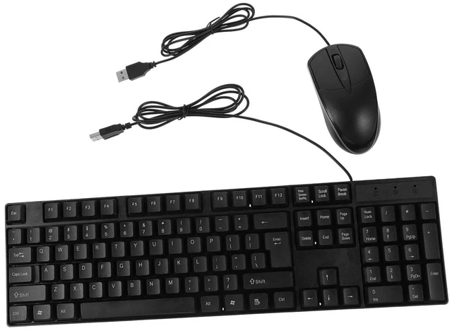 Main image of HOLIDYOYO Full Wired Keyboard and Mouse Combo with Numeric Keypad Durable USB Computer Accessory for Office Home and Cafe Use Ergonomic Design and Productivity