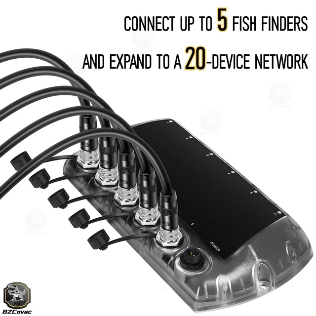 Alt view image 5 of 5 - AS ETH 5PGL - 5 Port Ethernet Switch, Ethernet Box for Humminbird Helix G3N/G4N, XPLORE, APEX, SOLIX Fish Finders, 411850-1