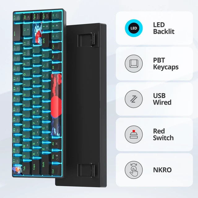 Alt view image 5 of 5 - Owpkeenthy 60% Wired Mechanical Keyboard