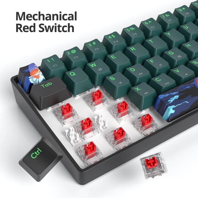 Alt view image 2 of 5 - Owpkeenthy 60% Wired Mechanical Keyboard