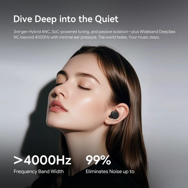 Alt view image 4 of 5 - ROSESELSA Ceramics Ultra Noise Cancelling Earbuds, Bluetooth 6.0, LDAC/LHDC