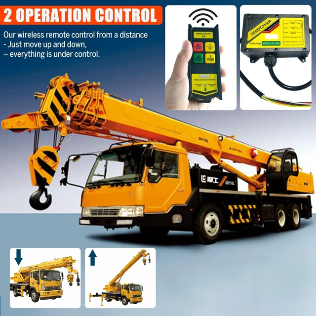 Alt view image 2 of 5 - Wireless Crane Remote Control 12-36V Dump Trailer Wireless Remote Accessories Wireless Winch Controller Up-Down Switch Control Station