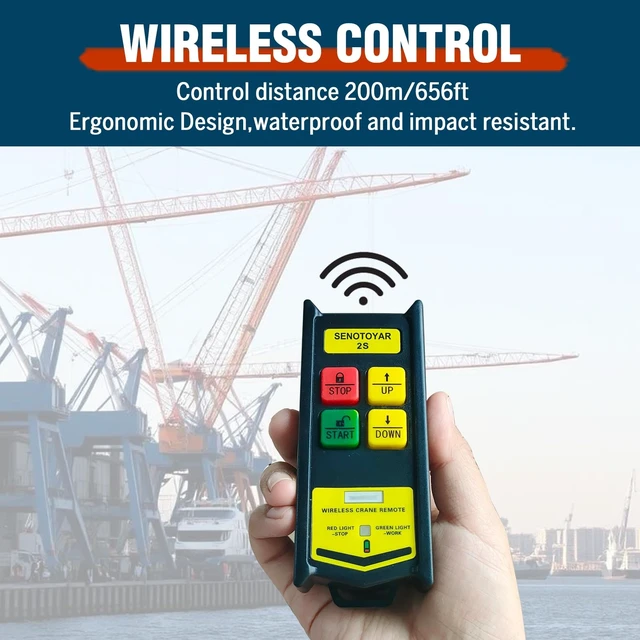 Alt view image 5 of 5 - Wireless Crane Remote Control 12-36V Dump Trailer Wireless Remote Accessories Wireless Winch Controller Up-Down Switch Control Station