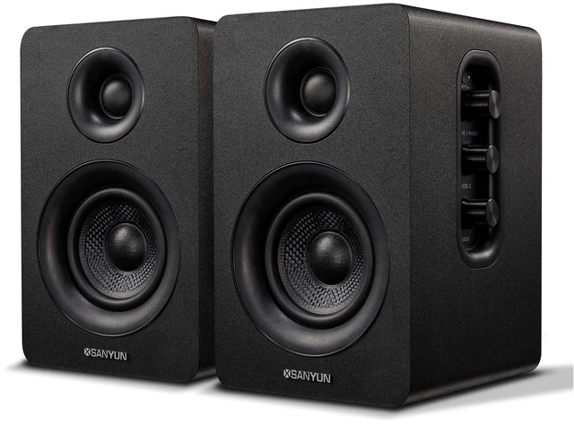 Main image of Sanyun SW208 3" Active Bluetooth 5.0 Bookshelf Speakers, Built-in 24bit DAC