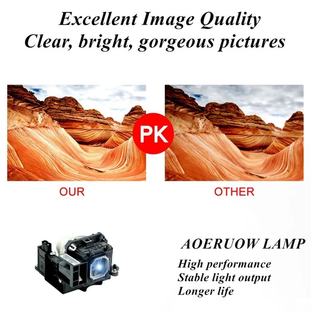Alt view image 4 of 5 - AOERUOW NP43LP / 100014467 Replacement Lamp Bulb with Housing