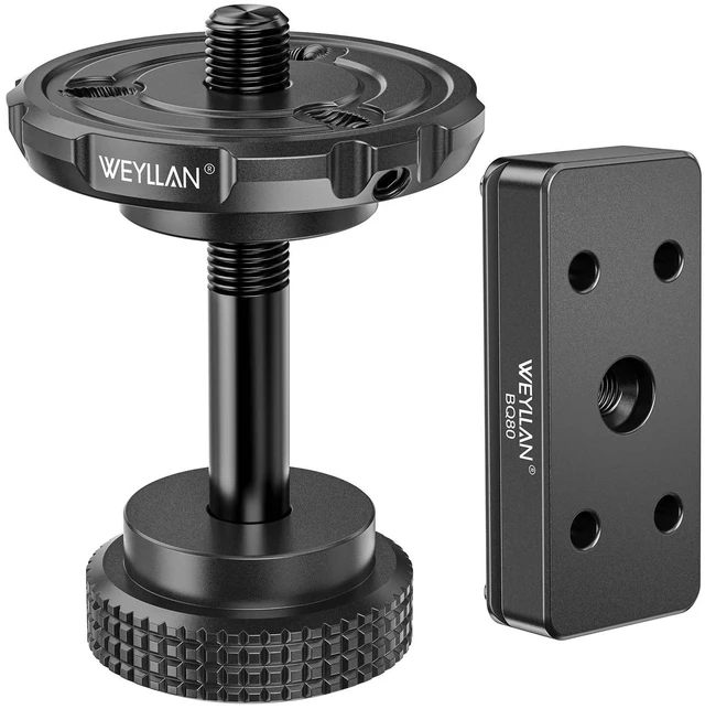 Main image of WEYLLAN BA3&BQ80 Arca Tripod Ball Head Conversion Kit for BOG DeathGrip, Aluminum Saddle Mount & Ball Head Conversion Adapter Set 54mm Mounting Pan with 3/8" Female Thread