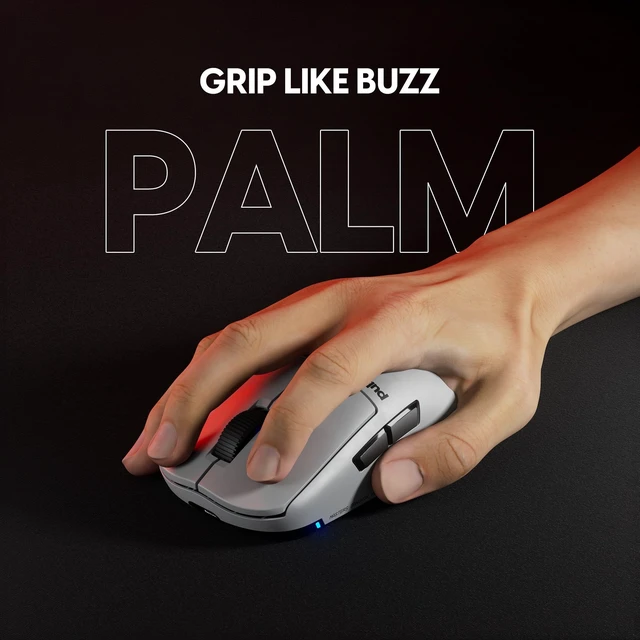 Alt view image 5 of 5 - Pulsar Gaming Gears Pro Series Buzz-X Wireless Gaming Mouse 2.15 oz (61g), Optical Switch, 32000 DPI, 750 IPS, 8K Compatible (Medium, Moon Gray)