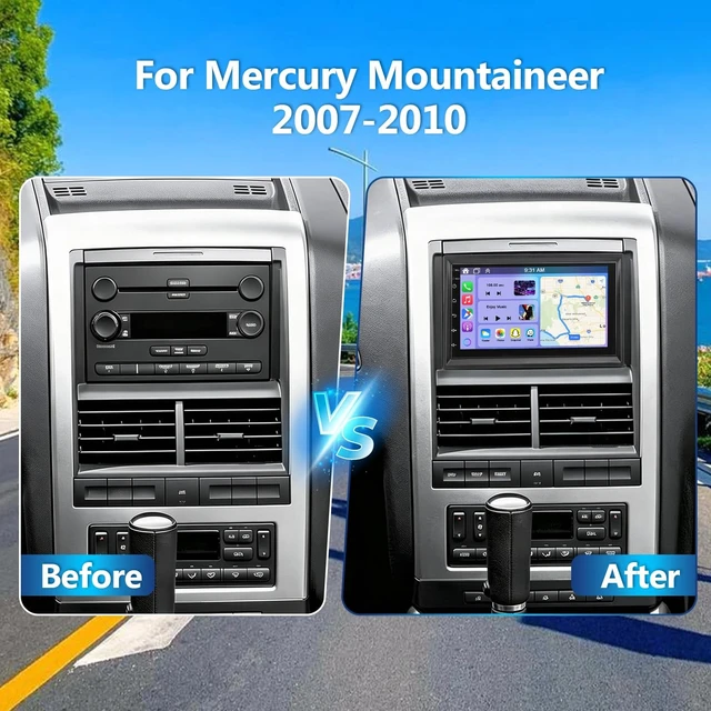 Alt view image 2 of 5 - 7 Inch Car Radio for Mercury Mountaineer 2007-2010 w/CarPlay & Android Auto