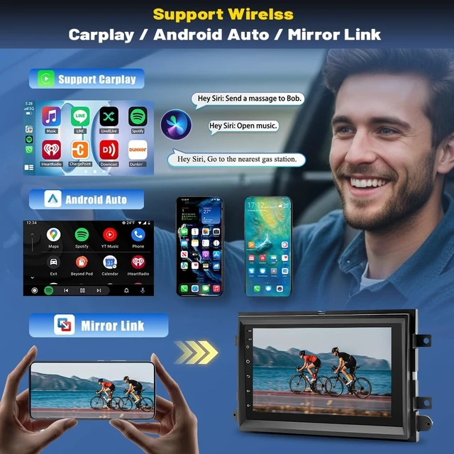 Alt view image 3 of 5 - 7 Inch Car Radio for Mercury Mountaineer 2007-2010 w/CarPlay & Android Auto