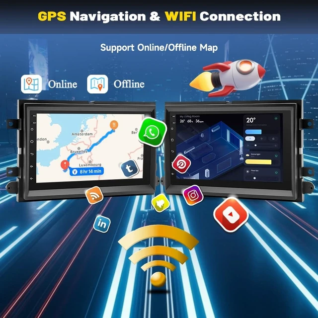 Alt view image 4 of 5 - 7 Inch Car Radio for Mercury Mountaineer 2007-2010 w/CarPlay & Android Auto