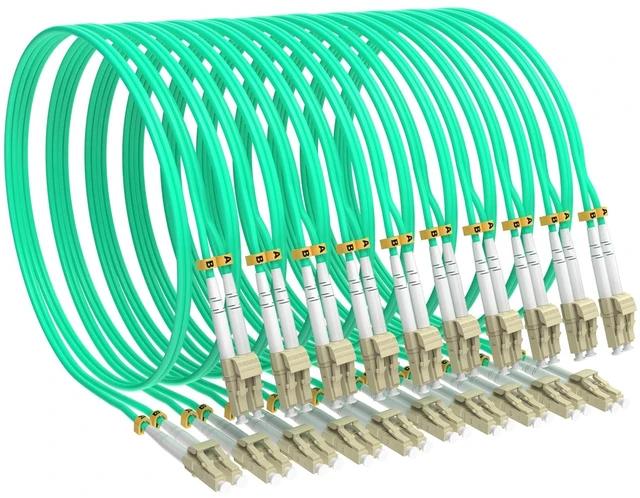 Main image of VIGTP Om3 Lc to Lc Fiber Patch Cable 1m 10 Pack, Multimode Duplex 50/125m, 10Gb Multi Mode Lc-Lc Fiber Optic Cable OM3, Aqua LSZH MM Fiber Lc to Lc 1 Meter 3.28ft
