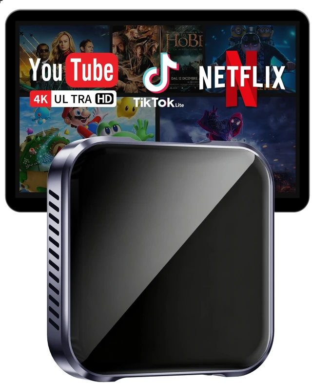 Main image of Magic AI Box Wireless CarPlay Adapter, Fast Car Video Box Plug & Play, Easy Setup, Supports Equalizers and More for OEM Wired CarPlay/Android Auto Cars(Black Gold)