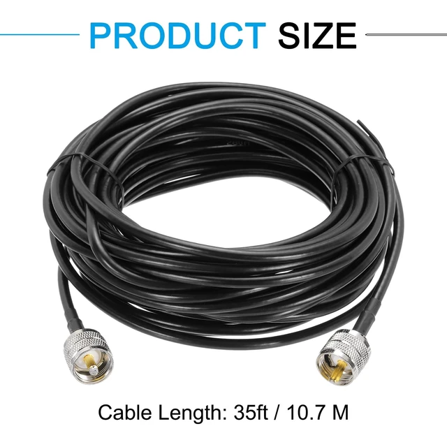 Alt view image 2 of 5 - MECCANIXITY 1PCS RG58 Coaxial Cable 35ft/10.7 M, UHF PL-259 Male to Male Coax Cable 50 Ohm Low Loss Cable for CB Radio, Ham Radio, Antenna Analyzer
