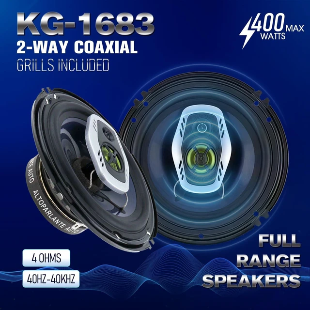 Alt view image 2 of 5 - KG 6" Coaxial Car Door Speakers, Hi-Fi Stereo Upgrade, TS-1683 (Pair)