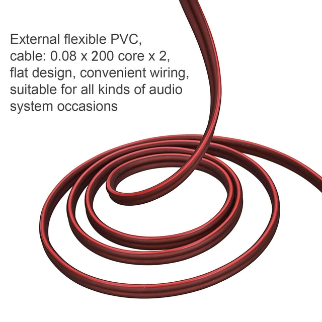 Alt view image 5 of 5 - Yuchenfeng Gold-Plated RCA to Bare Wire Speaker Cable - 14AWG OFC Copper Audio Cable for Subwoofers, Amps & Home Theater, Dual PVC Shielded, Zero-Noise(30FT)