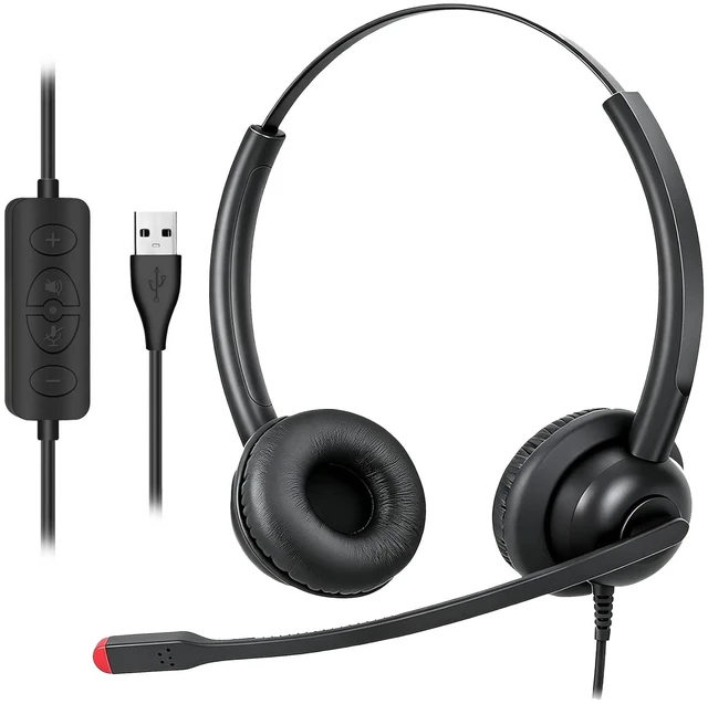 Main image of Callez Wired Computer USB Headset with Noise Cancelling Mic for PC Laptop