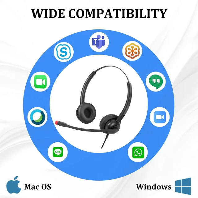 Alt view image 5 of 5 - Callez Wired Computer USB Headset with Noise Cancelling Mic for PC Laptop