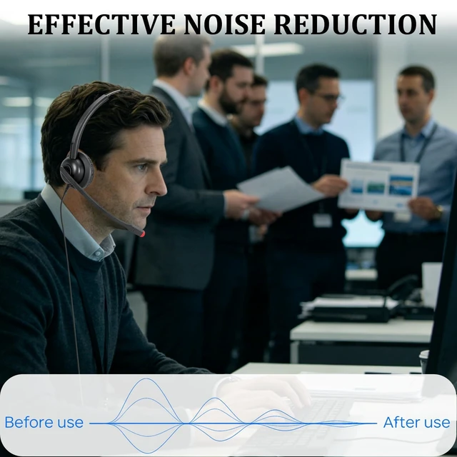 Alt view image 2 of 5 - Callez Wired Computer USB Headset with Noise Cancelling Mic for PC Laptop