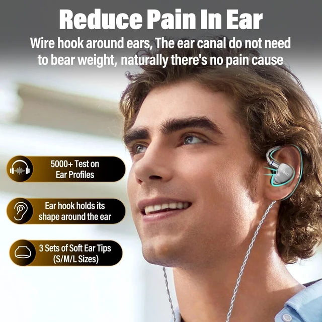 Alt view image 3 of 5 - Hybrid In Ear Monitor IEM Earphones,Dual Chamber Tech,Powerful Deep Bass