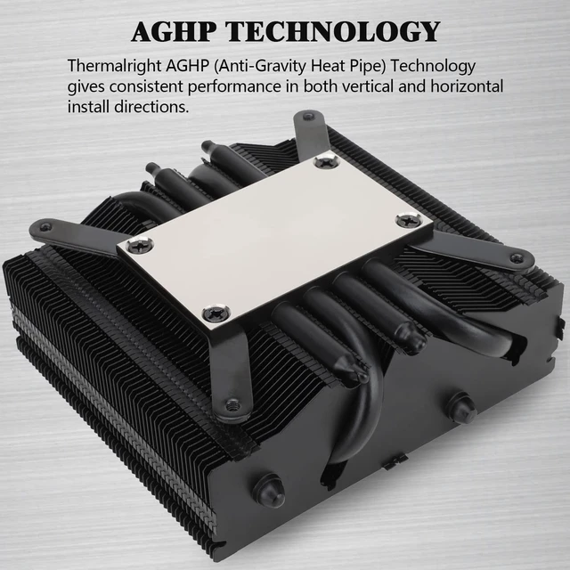 Alt view image 4 of 5 - Thermalright-TR AXP90-X53 Black Low Profile ITX CPU Cooler, TL-9015B Slim PWM Fan, AGHP Technology, Computer Low Heatpiper Cooler 53mm Height,for AMD AM4 AM5/Intel 1150/1151/1155/1200