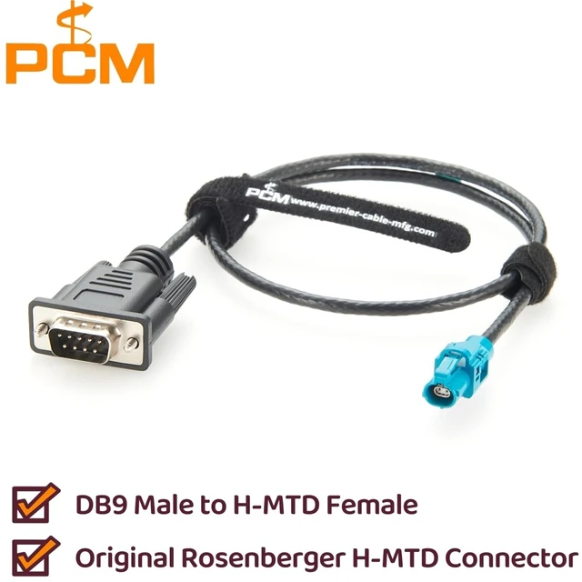 Alt view image 2 of 5 - Rosenberger H-MTD to DB9 RS232 Automotive Ethernet Diagnostic Cable E6K10A-1CAZ5-Z Female to DB9 Male CANBus RS232 Communication OBD ECU Testing(0.62m)