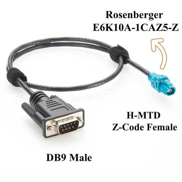 Alt view image 3 of 5 - Rosenberger H-MTD to DB9 RS232 Automotive Ethernet Diagnostic Cable E6K10A-1CAZ5-Z Female to DB9 Male CANBus RS232 Communication OBD ECU Testing(0.62m)