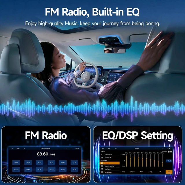 Alt view image 5 of 5 - 6.86" Car Stereo Single Din Car Radio with Apple Carplay & Android Auto