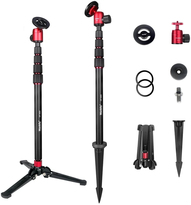 Main image of Manbily 5 in 1 Golf Monopod with Tripod Base, Magnetic Phone Stand for Cameras, Smartphone Selfie Stick with Ground Spike Stake & Extension Bar 1/4 Max Height 63 (GF-M25)