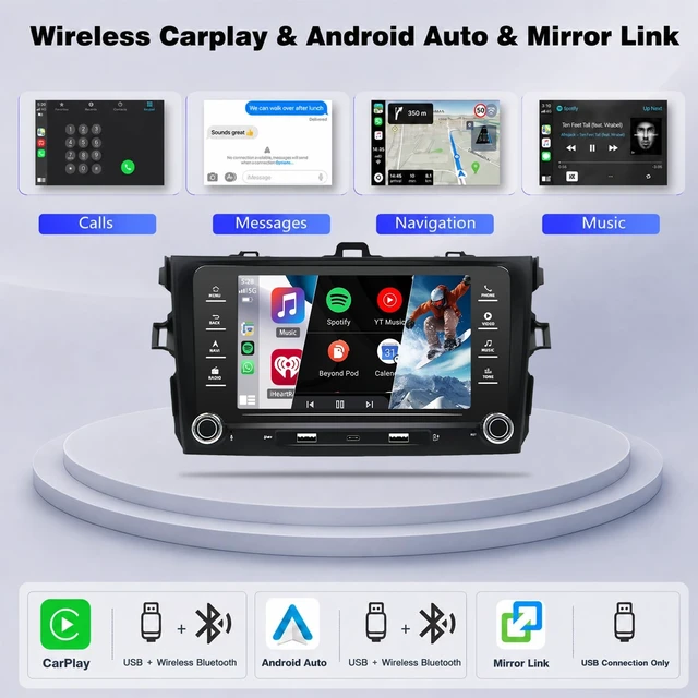 Alt view image 4 of 5 - Upgrcaru 4+64G Car Stereo for Toyota Corolla 2008 2009 2010 2011 2012 2013