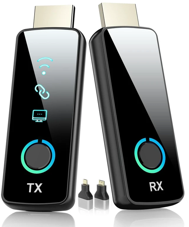 Main image of 2026 Upgraded Wireless HDMI Transmitter and Receiver,164FT/50M, LED Display, 4K Decode 1080P@60Hz Ultra HD Video Output, Plug&Play 5G+2.4G for Video and Audio to Monitor from PC/Projector/TV Bo