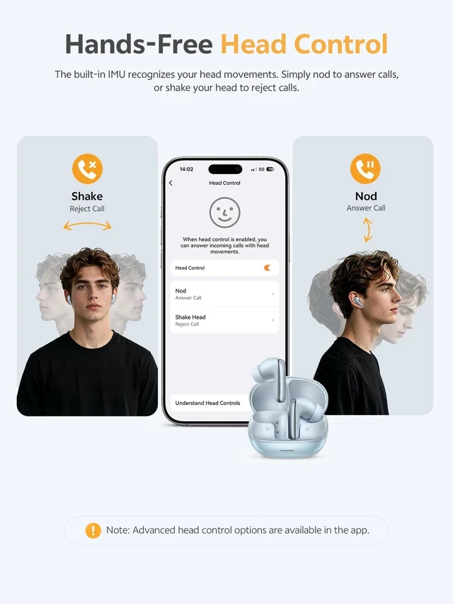 Alt view image 5 of 5 - QCY MeloBuds N65 AI Adaptive Noise Cancelling Wireless Earbud