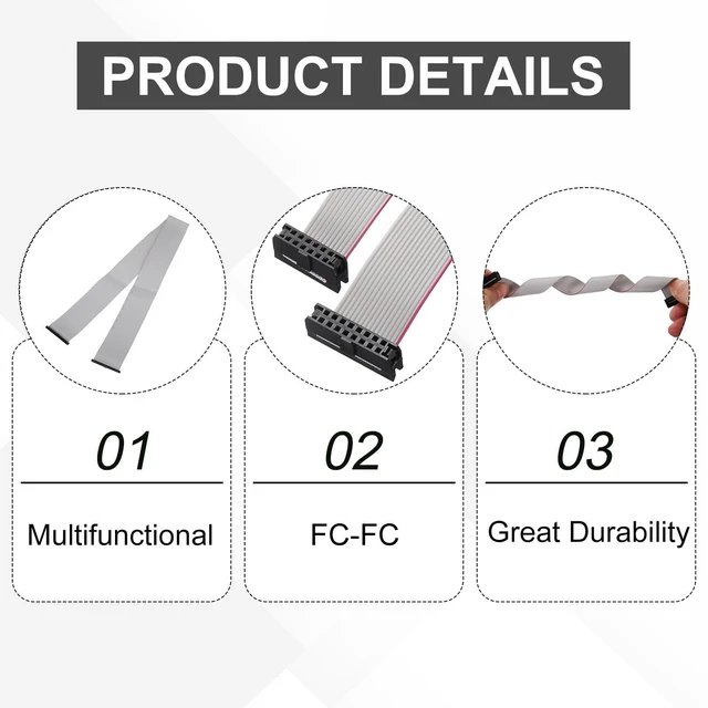 Alt view image 3 of 5 - MECCANIXITY 5Pcs IDC Connector Flat Ribbon Cable 50 Pins 75cm Length