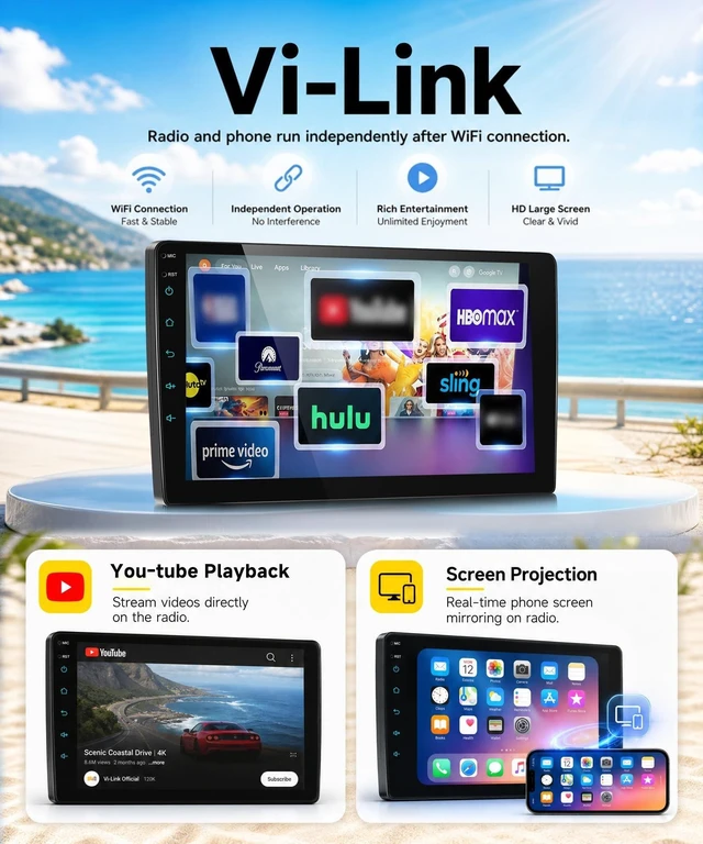 Alt view image 5 of 5 - 10" Linux Car Radio for Toyota Hilux 2015-2020 Upgrade You-Tube