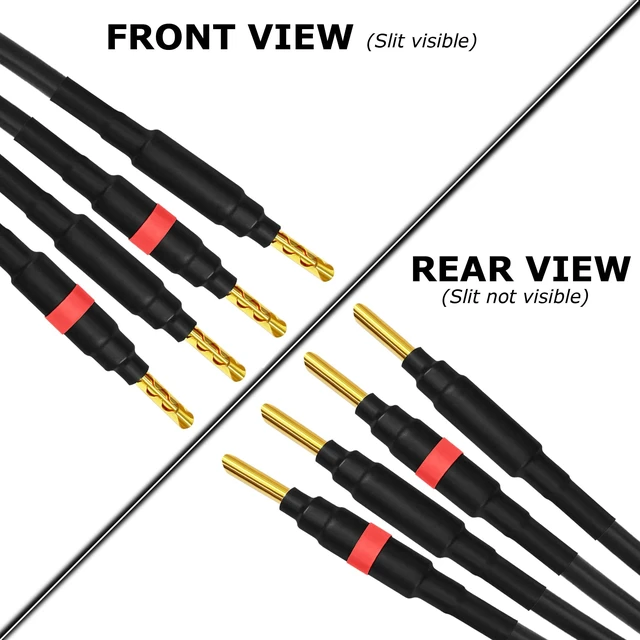Alt view image 5 of 5 - WORLDS BEST CABLES 25 Foot - Canare 4S11 Audiophile Grade - HiFi Star-Quad Bi-Wire Single Speaker Cable for Center Channel with Eminence Gold Banana Connectors