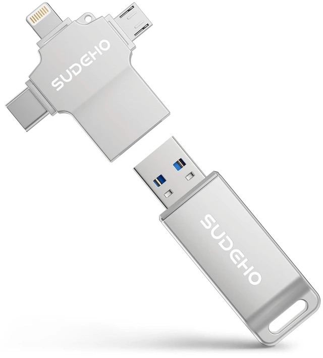 Main image of MFi Certified Photo Stick 512GB USB 3.0 Flash Drive for iPhone, 4 in 1 External Thumb Drive for Picture Video Backup, High Speed Memory Stick Pen Drive for iPhone/iPad/Android/PC (Silver)