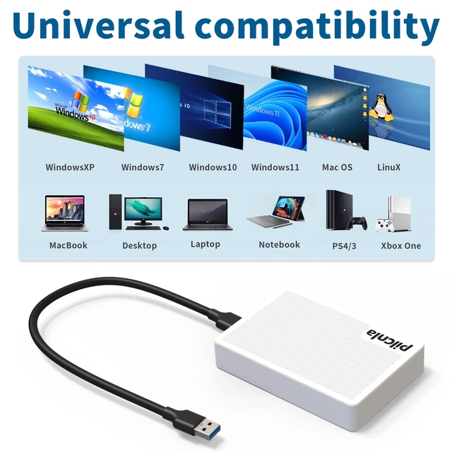 Alt view image 5 of 5 - PILCNLA Ultra Slim Portable External Hard Drive with Carrying Case,1TB USB3.0 HDD Storage for Xbox One X/S, Xbox 360, PS4, PC, Desktop, Laptop, MacBook, Chromebook