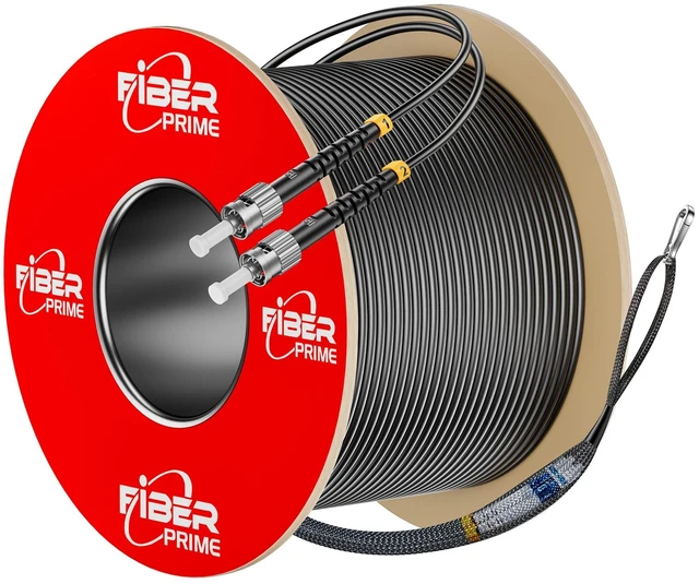 Main image of FiberPrime-Outdoor OS2 LC to ST Single Mode Fiber Patch Cable, 200FT/61M