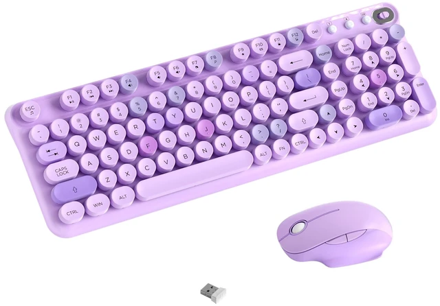 Main image of COVEVA Colorful Wireless Keyboard and Mouse Combo (Purple Colorful)