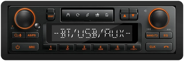 Main image of Single Din Retro Bluetooth Radio: European Style Stereo for Classic Cars