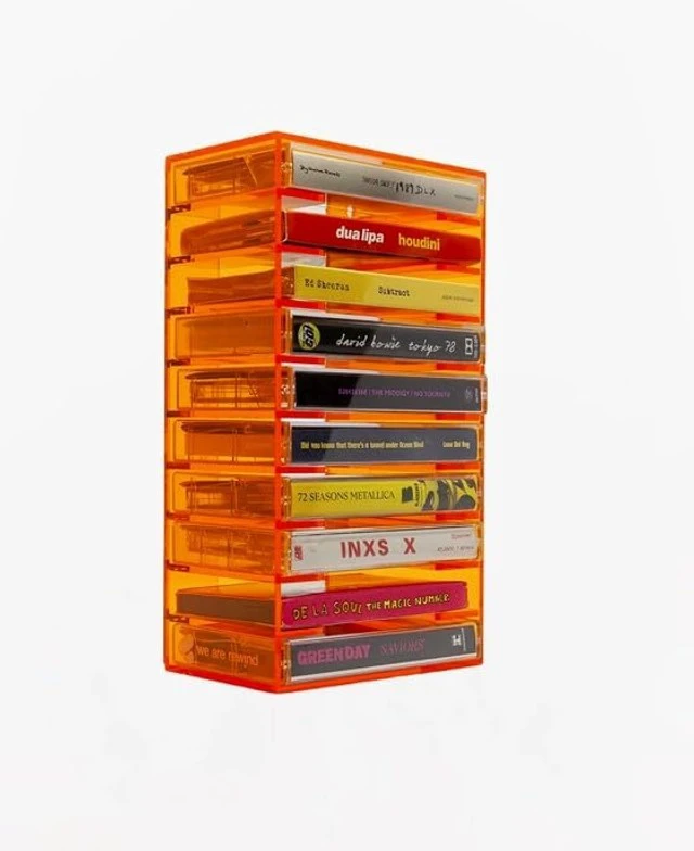 Alt view image 2 of 3 - We Are Rewind RACK-001-O1 Acrylic Cassette Tape Storage Rack Holds 10 Tapes